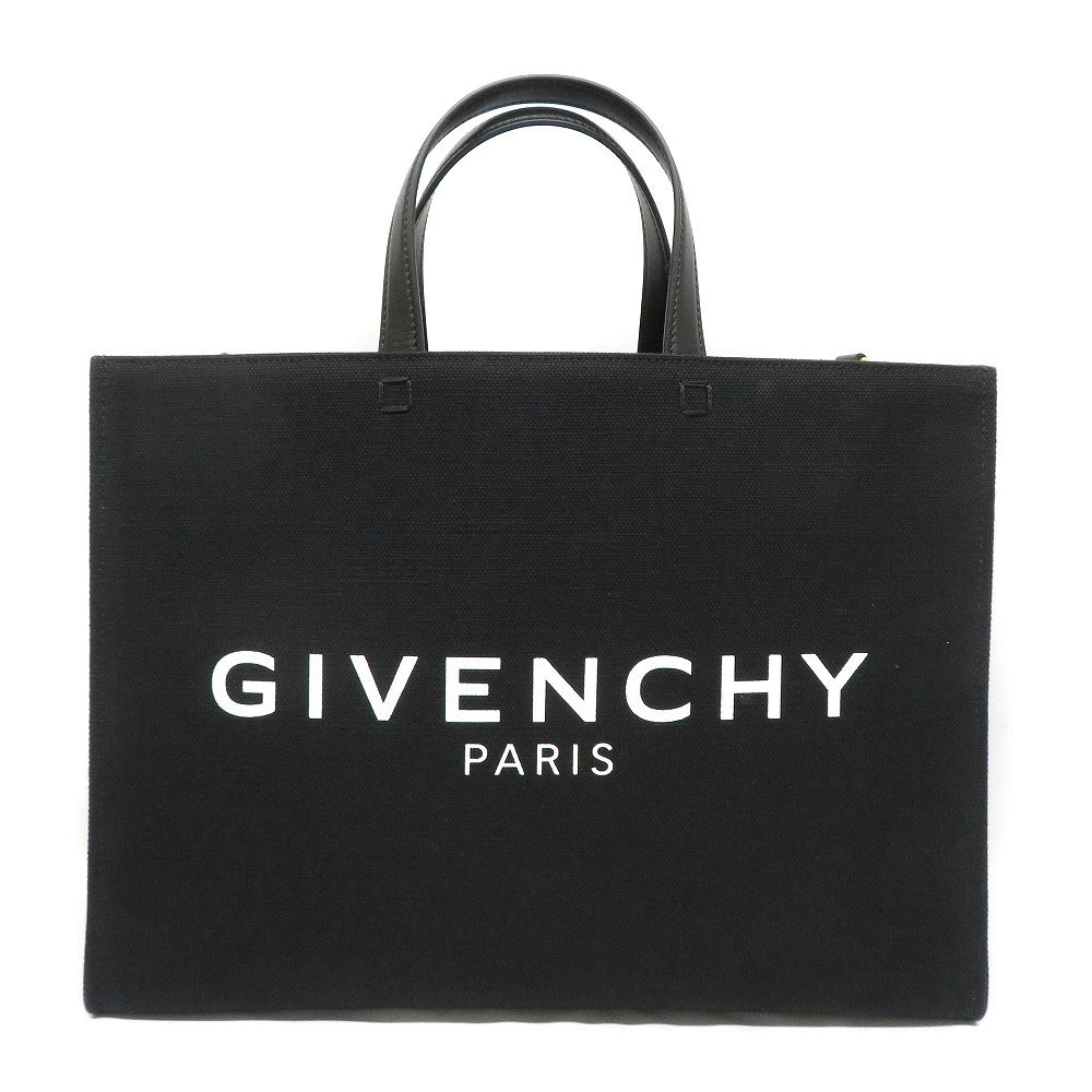 Givenchy black canvas medium G Tote bag white logo